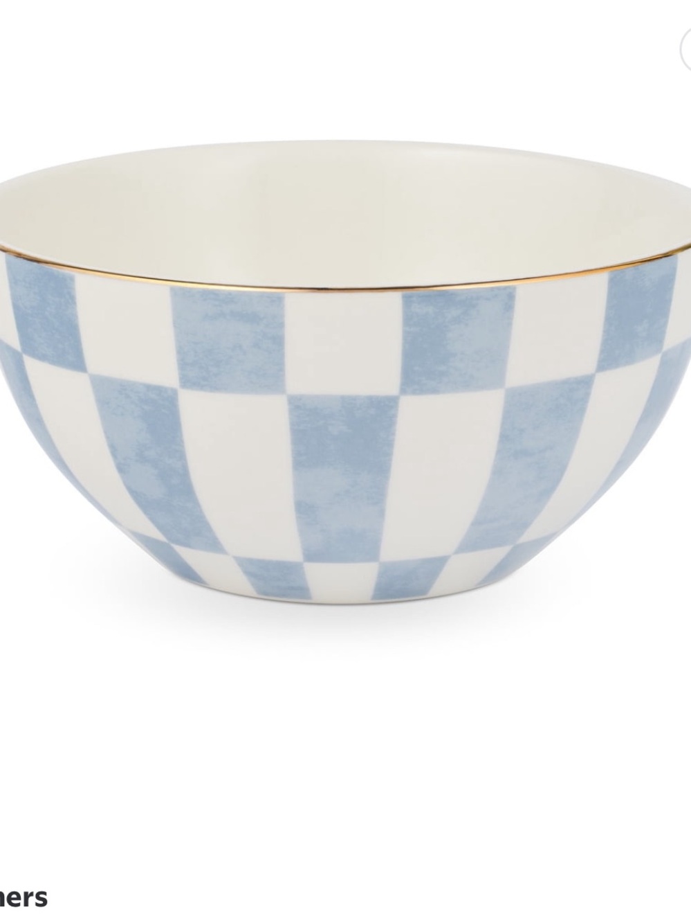 Thyme & Table Celine Ceramic
Cereal Bowl - Gray Blue Checkered
Gold Rim 28 oz